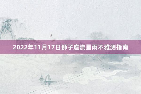 2022年11月17日狮子座流星雨不雅测指南